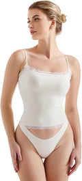 SUUKSESS Women Lace Double Lined Camisole Top - Soft Slimming Cami see