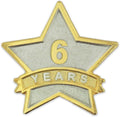 Star Years of Service Lapel Pin - Gold & Silver Plated Metal