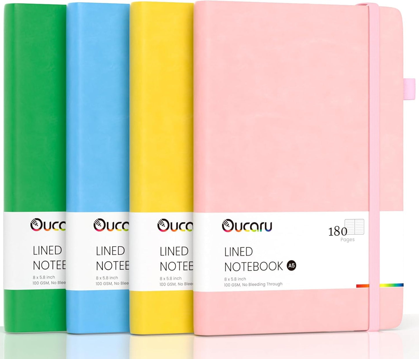 4 Pack A5 Lined Journals, 180 Pages, 100 GSM - Daily Writing Essential
