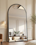 Full Length Mirror with Stand 76in x 44in Arched Floor Mirror - Full