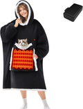 Oversized Heated Blanket Hoodie - Wearable Sherpa Heated Sweatshirt