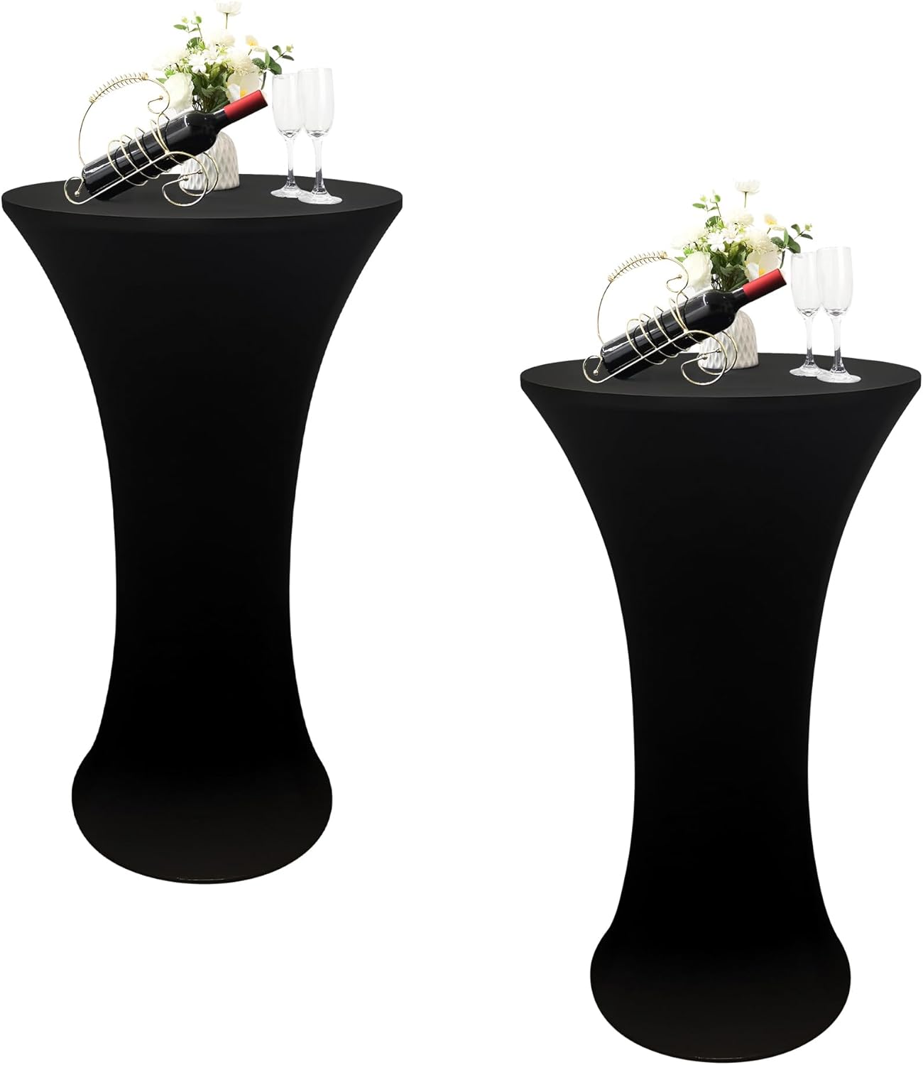 Black Spandex Cocktail Table Cover Set by Nacuci - Party Perfection!