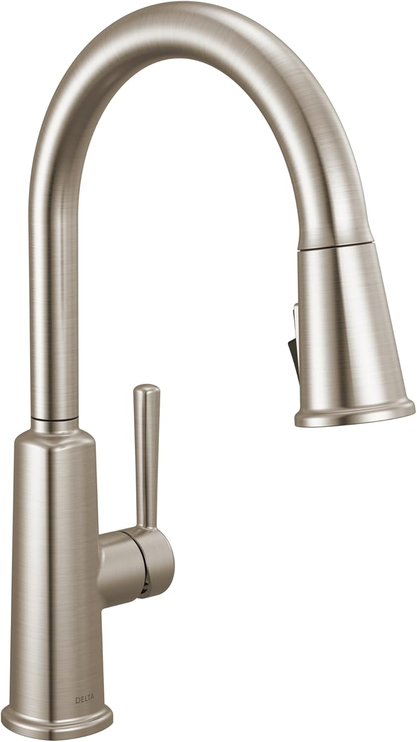 Delta Finnridge Brushed Nickel Kitchen Faucet with Pull Down Sprayer