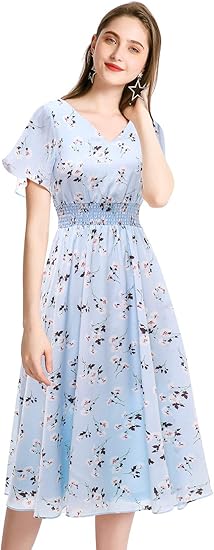 Chiffon Floral Summer Sun Beach Dresses for Women 2023 Review