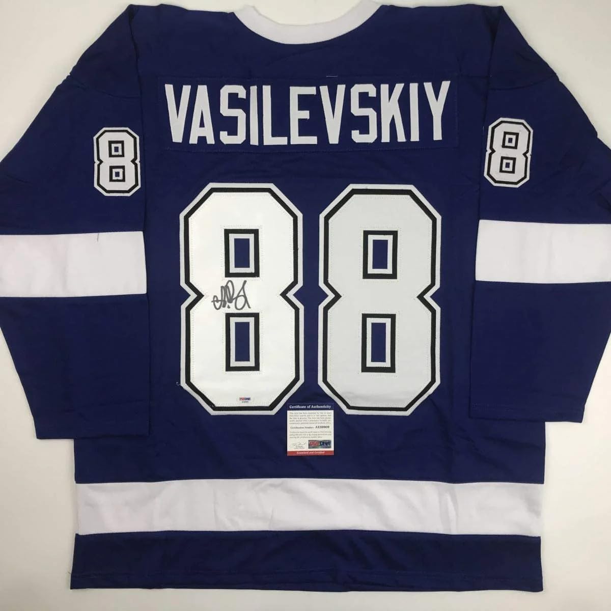 Autographed Andrei Vasilevskiy Tampa Bay Hockey Jersey with COA