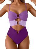 Eomenie One Piece Swimsuit Ring Linked Monokini (Style JYQ3)