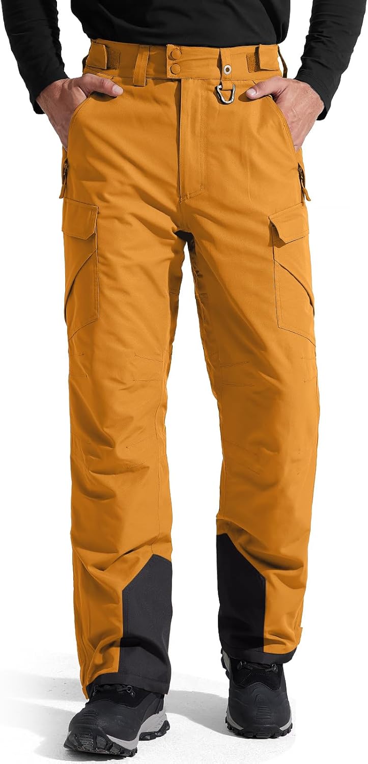 FREE SOLDIER Men's Waterproof Snow Insulated Pants for Winter Sports