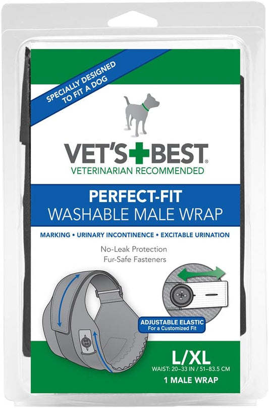 Vet's Best Washable Male Dog Diapers | Leak Protection for Large Dogs