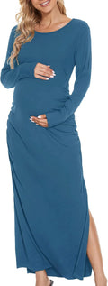 Smallshow Women's Split Maternity Dress Long Sleeve - Soft, Stretchy