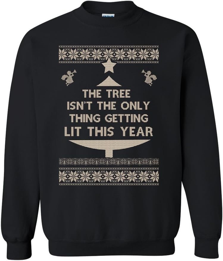 Lit Ugly Christmas Crewneck - Festive Fun!