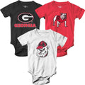 Baby College Team 3-Pack Cotton Rompers - Vintage Crackle Prints