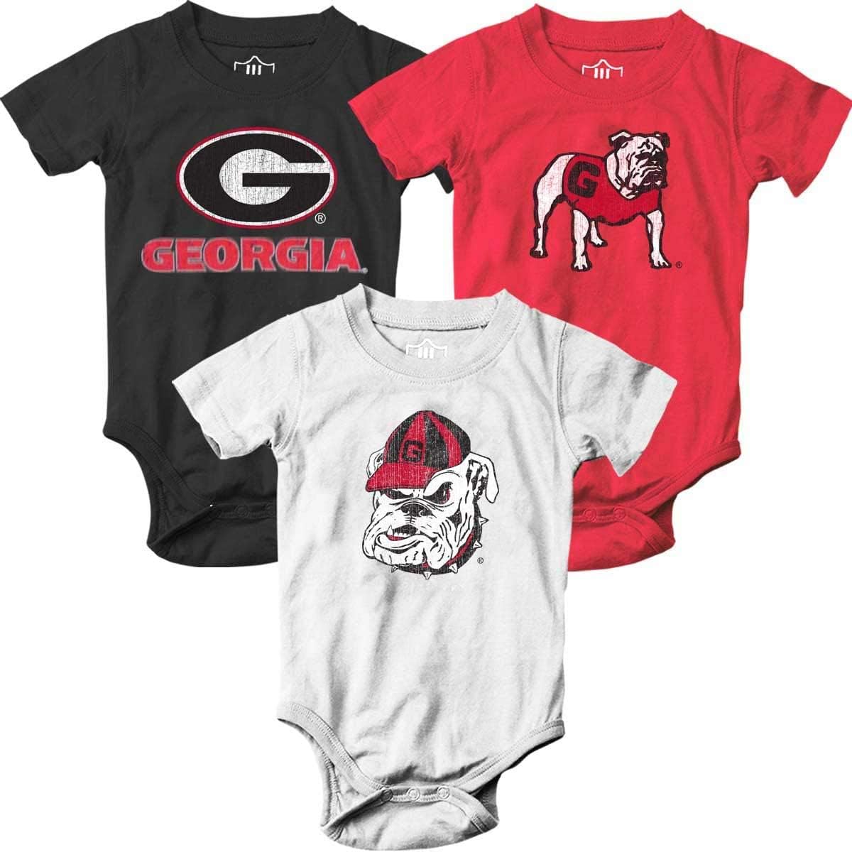 Wes and Willy Baby College Team Cotton Rompers 3 Pack Set