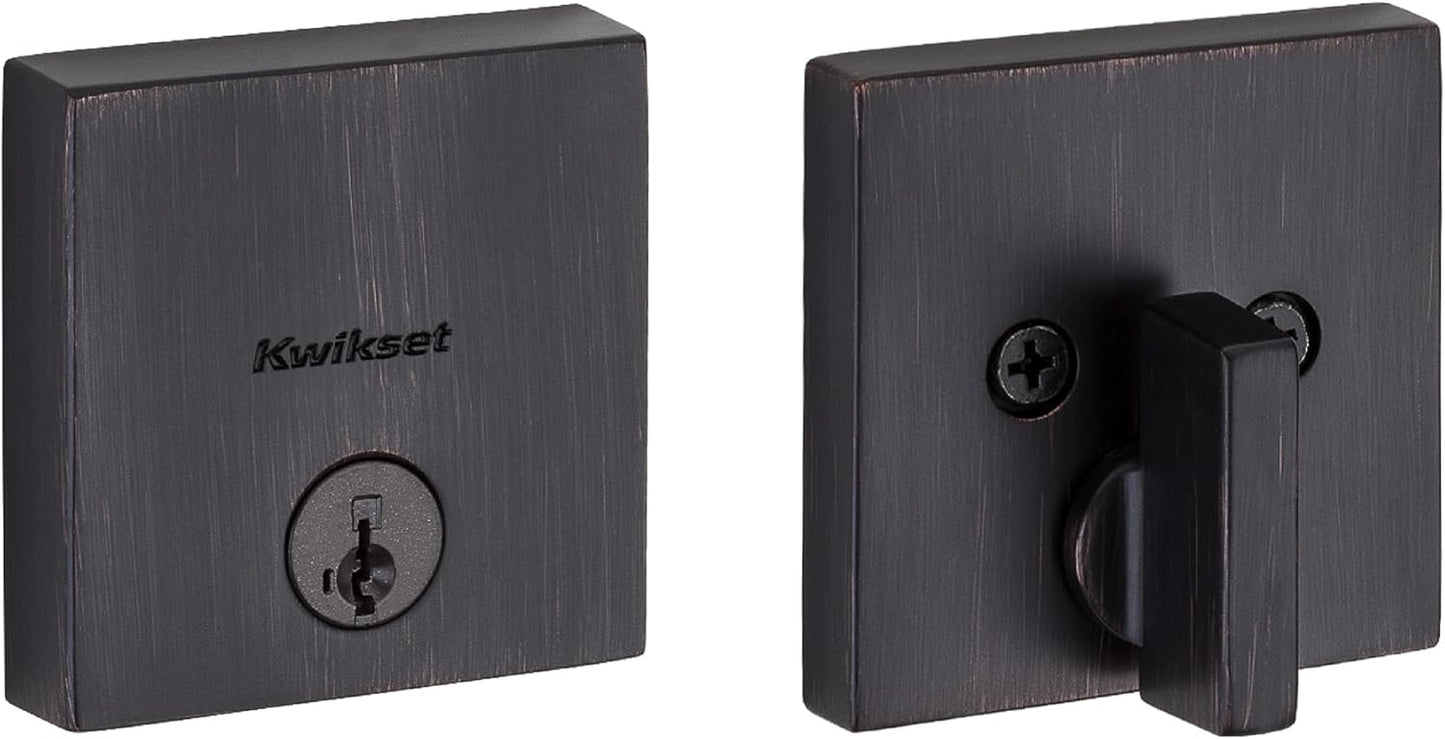 Kwikset Downtown Deadbolt Lock with SmartKey Security Features