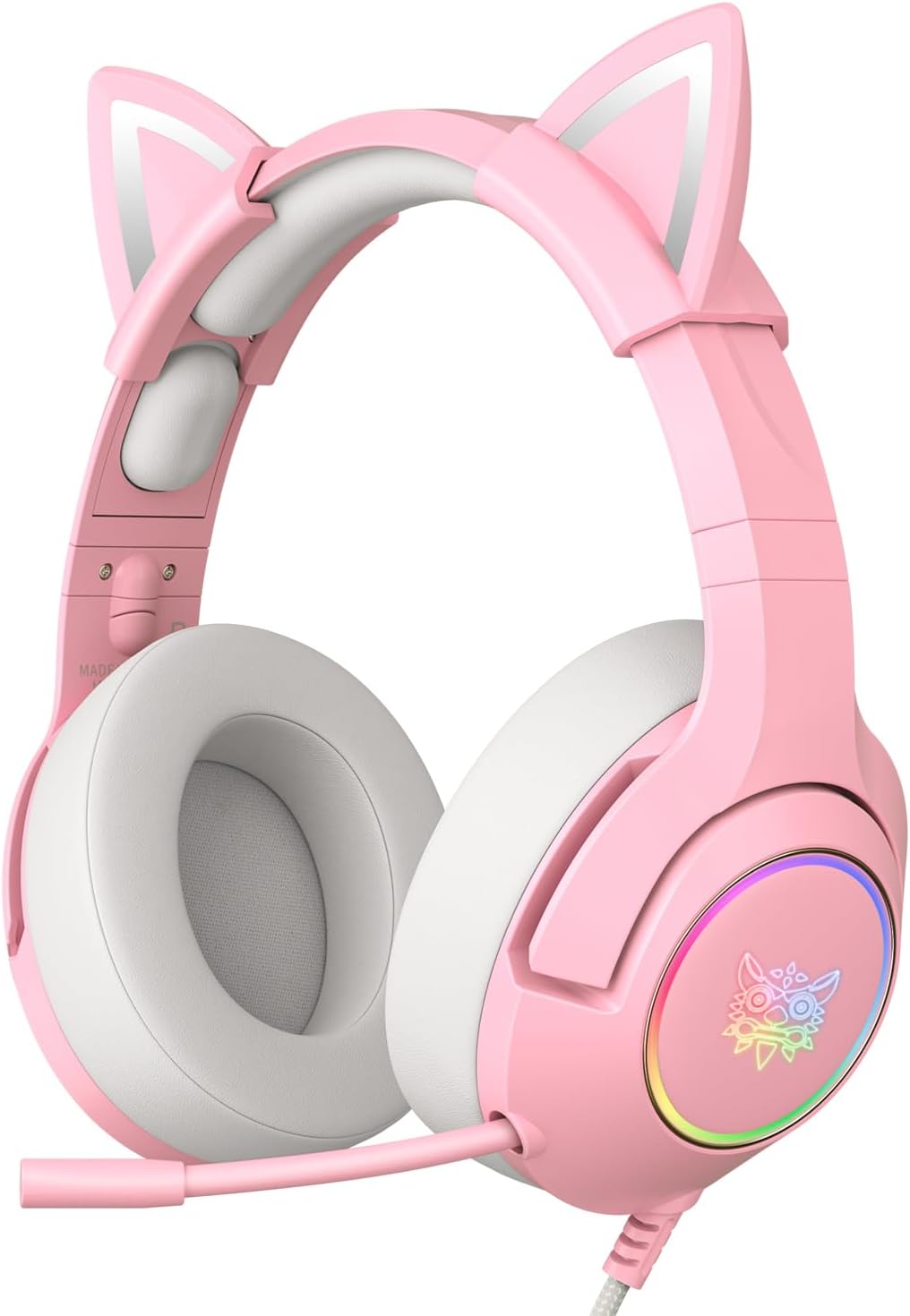 PHNIXGAM Cat Ear Gaming Headset: Immersive Sound & LED Lights