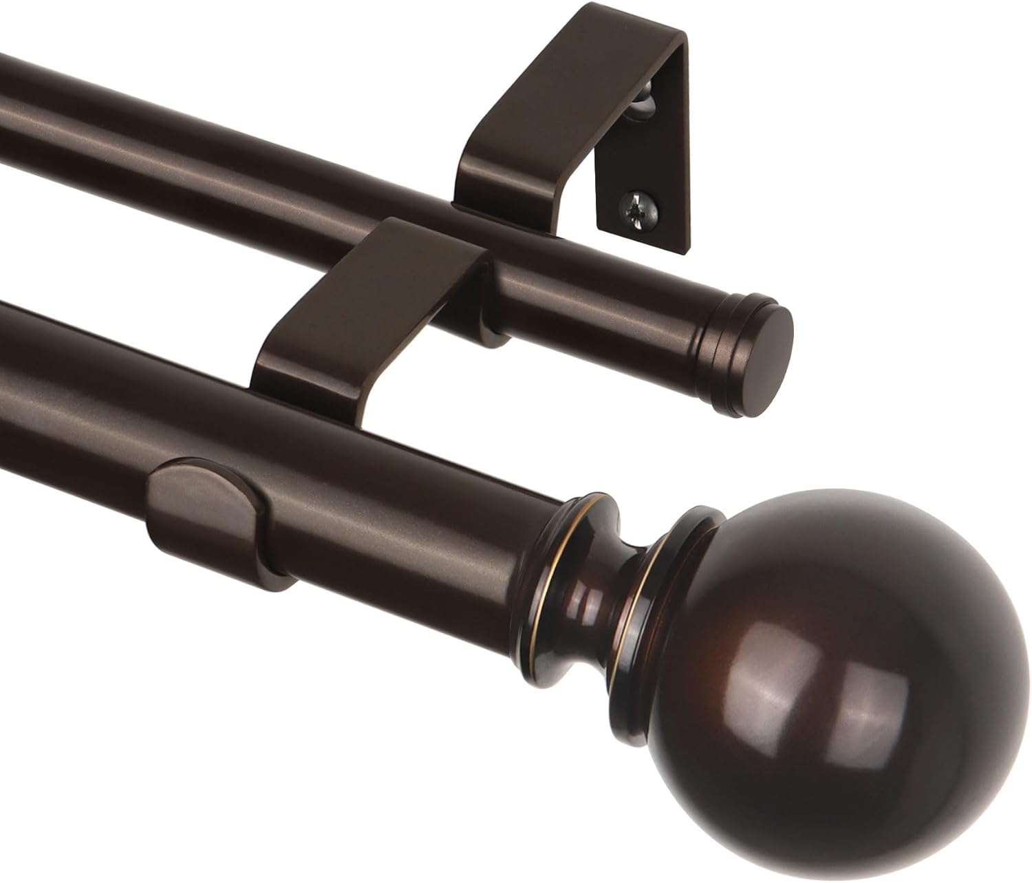Extendable 1 Double Bronze Curtain Rod - Fits 6-12ft Windows