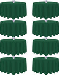 Dark Green Round Tablecloth 90 in 8 Pack - Wrinkle Resistant Value