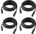 Eyeshot 25ft DMX Cable 4 Pack - Shielded 3-Pin XLR Cables for Stage