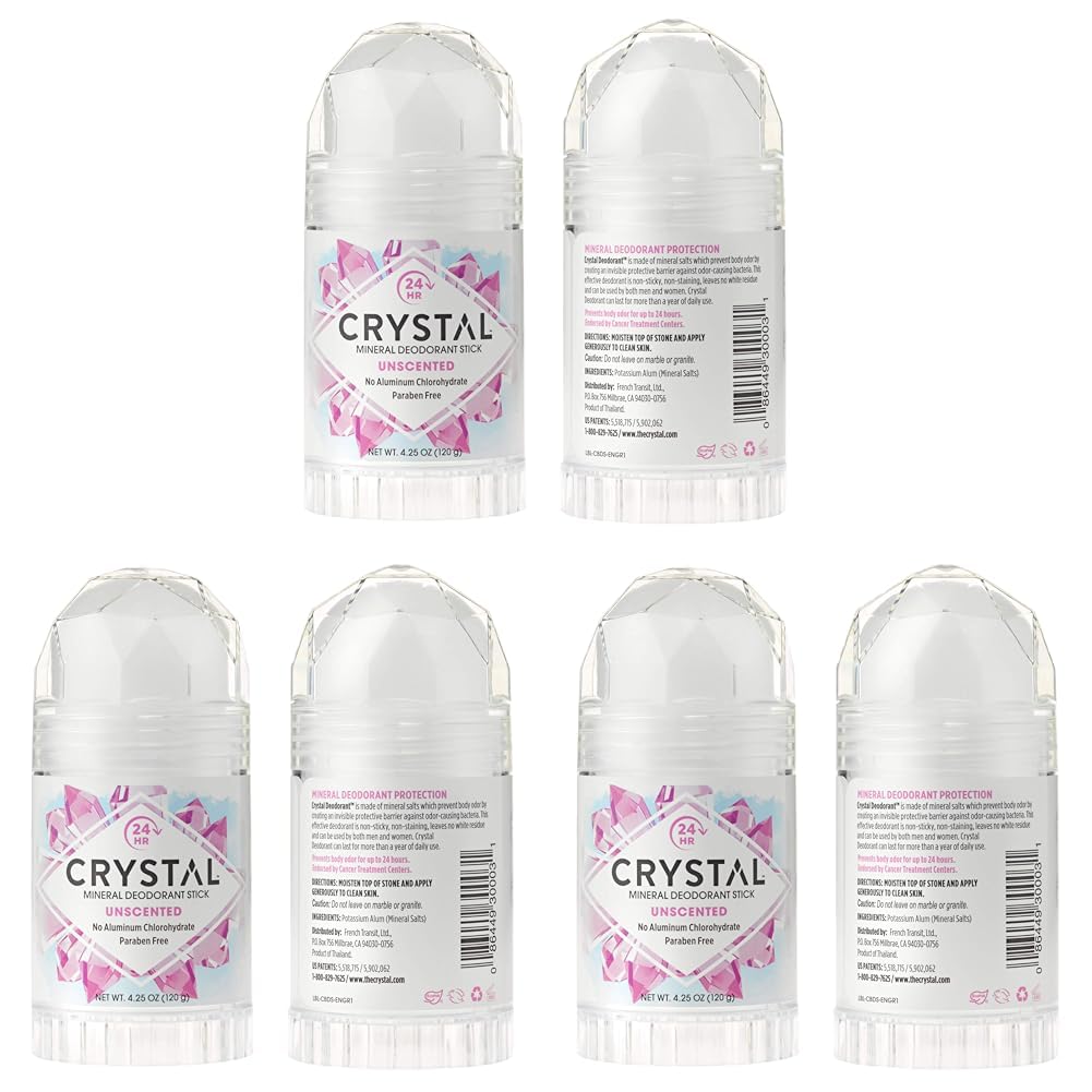 Crystal Mineral Deodorant Stick - Unscented 24-Hour Protection