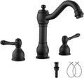 GGStudy 2-Handle 3-Hole Widespread Bathroom Faucet - Matte Black