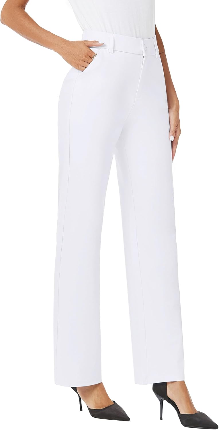 iChosy Womens High Waist Wide Straight Leg Trousers for Style