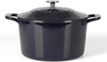 7 QT Enamel Cast Iron Dutch Oven Navy Blue - Heavy-Duty Slow Cooker