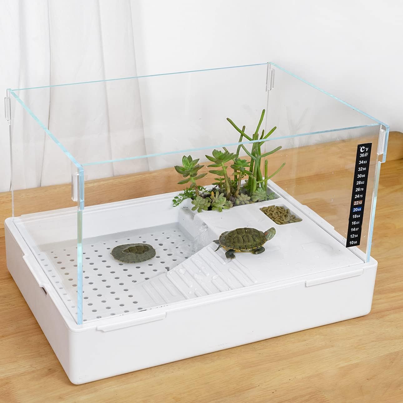 Scratch-Resistant Acrylic Turtle Tank for Aquatic Pets & Fish
