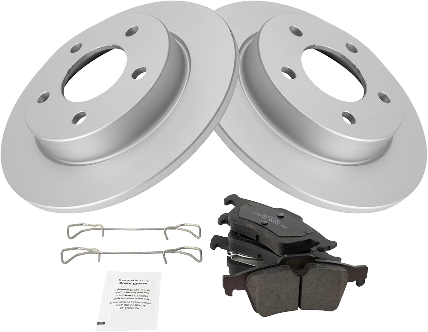 TRQ Rear Brake Pad & Rotor Kit for 2004-2005 Mazda 3 Vehicles