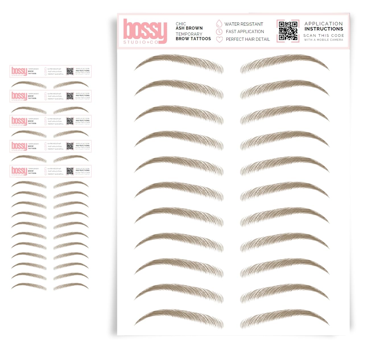 5 Pack Waterproof Eyebrow Tattoos for Natural Hair-Like Brows