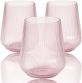 Origami Ripple Unbreakable Stemless Plastic Wine Glasses 40 Count