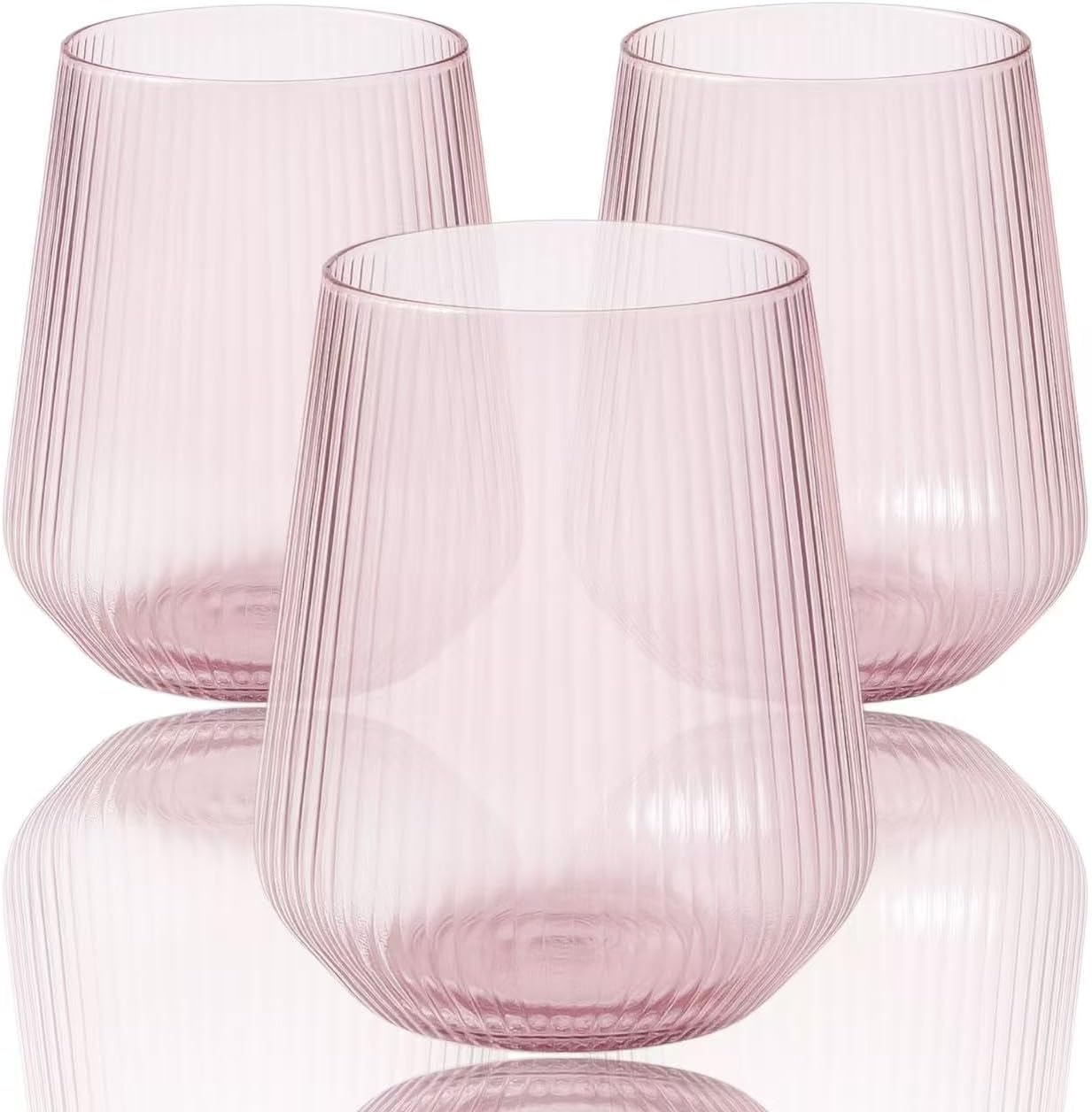 40 Count Origami Ripple Unbreakable Stemless Plastic Glasses