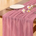 Mauve Cheesecloth Table Runner 35 in x 120 in - Boho Rustic Table