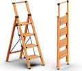 GameGem Folding Step Ladder, 4-Step Lightweight Stepladder - Space