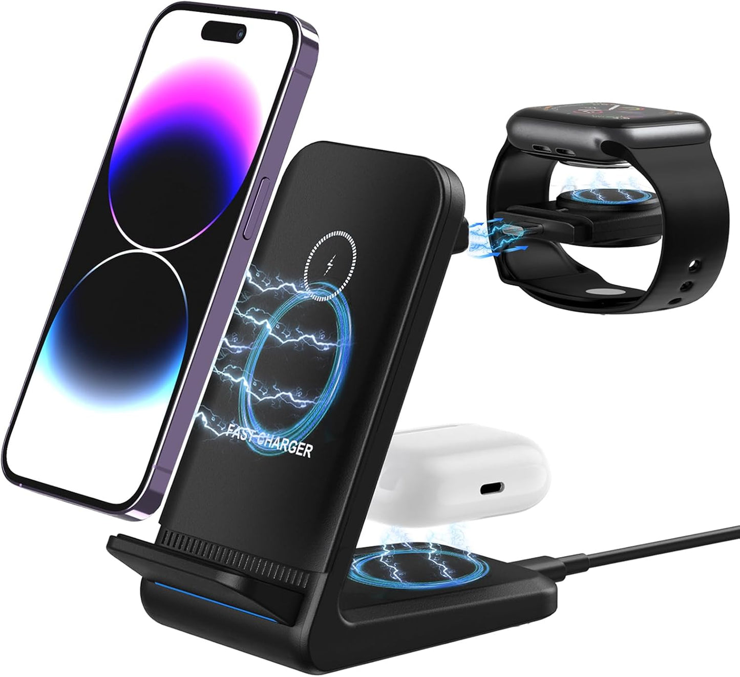 3-in-1 Wireless Charger for Apple & Samsung