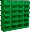 Stackable Plastic Storage Bins 24-Pack - Green, Space-Saving