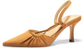 Coutgo Womens Slingback Kitten Heels Closed Pointed Toe Pumps smooth