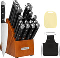 Knife Sets for Kitchen with Block 22-Piece Set - Built-in Sharpener