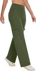Yoga Cargo Pants Women Wide Leg High Waist - Travel & Work