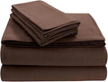 Tribeca Living Luxury Solid Flannel Deep Pocket Sheet Set, Chocolate