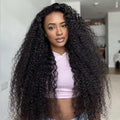 28 Inch Curly Half Wig Human Hair 200 Density - Glueless Wear & Go