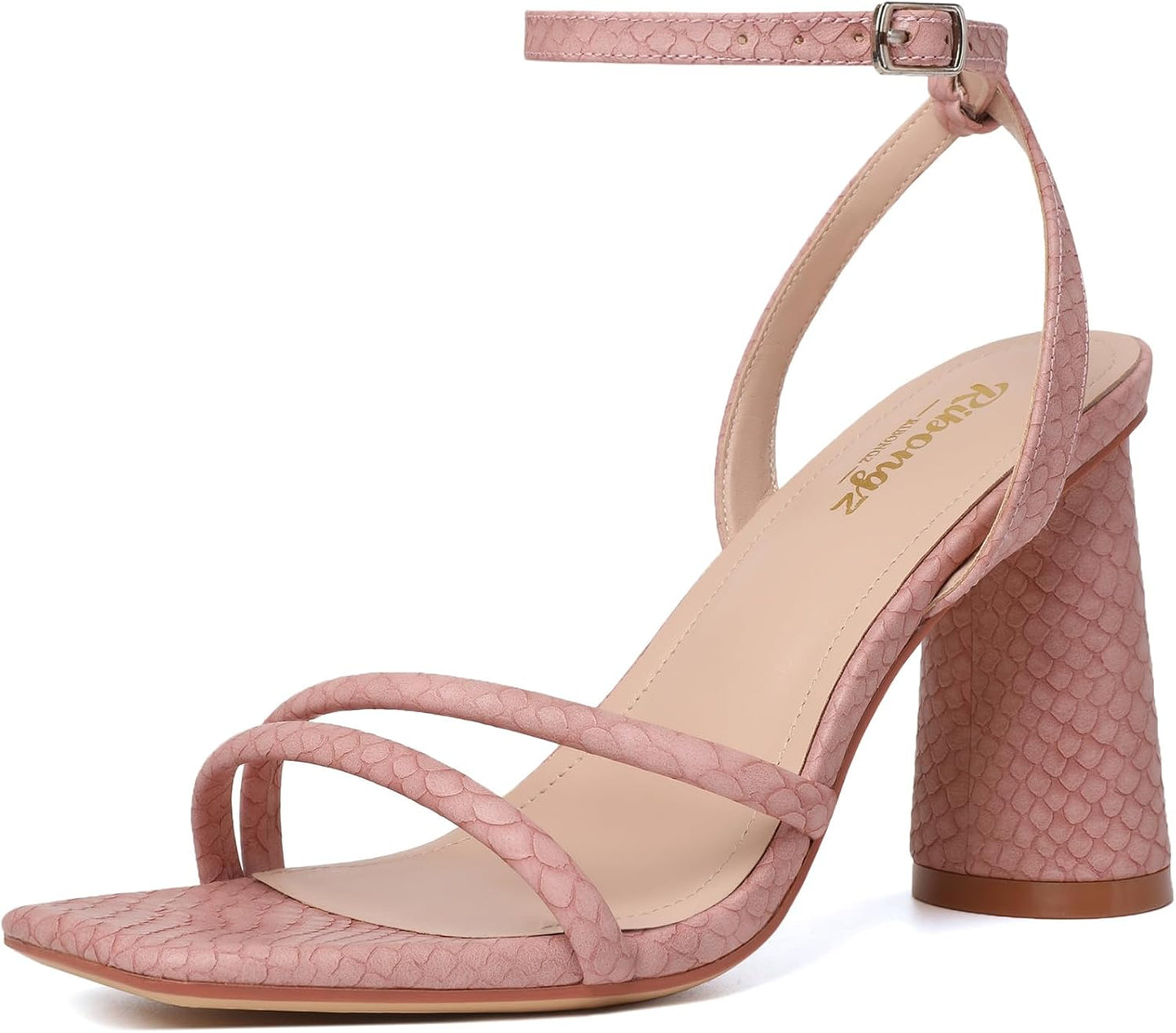 RIBONGZ Block Heels for Women - Elegant Strappy High Heels