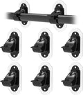 KEAMIMU Adhesive Curtain Rod Holders - No Drill, Multipurpose, Black 6Pcs