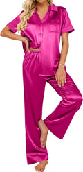 Silk Pajamas for Womens Set 2 Piece Satin Pjs - Soft Wide Leg Comfort