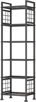 Standing Storage Shelf for Bathroom and Laundry - Narrow 6-Wire Rack