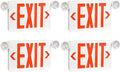 OSTEK 4 Pack Red LED Exit Sign with Emergency Lights - Reliable Backup