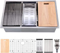 32-inch Undermount Workstation Kitchen Sink Single Bowl - Deep Basin