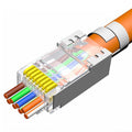 Yankok CAT7 RJ45 Pass-Through Connectors Pack of 100 - Fast Shielded