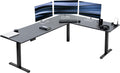 VIVO Electric Corner L-Shaped 84 x 63 in Standing Desk - Smooth Memory