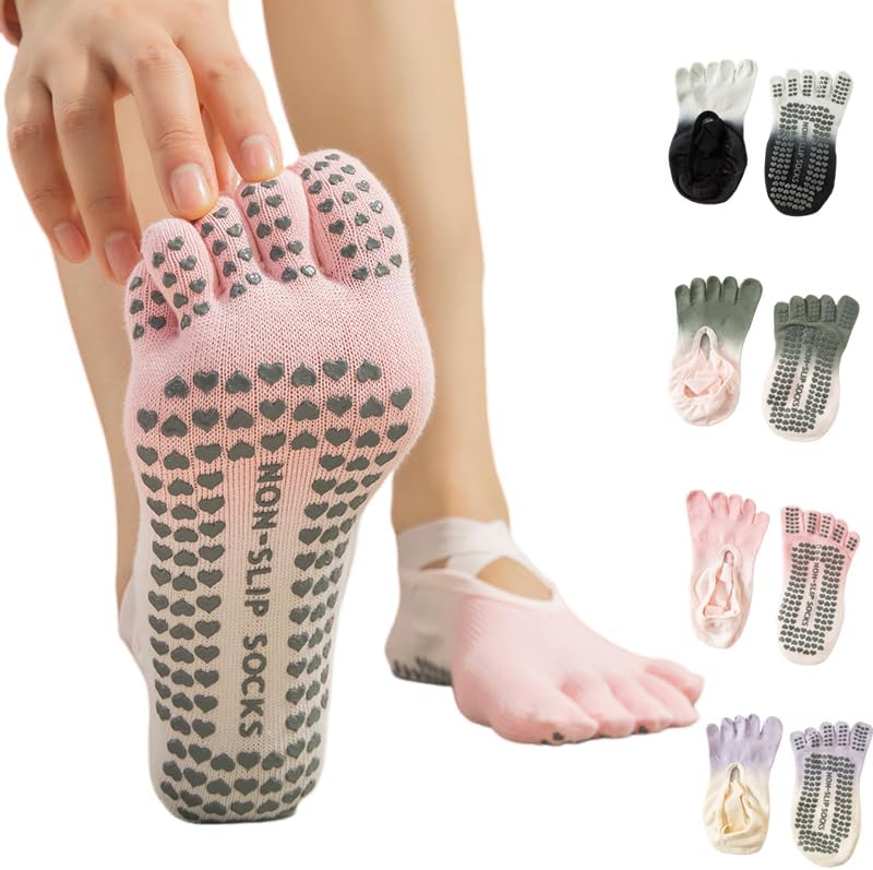 Non-Slip Five Toe Pilates Socks by Mikitutu
