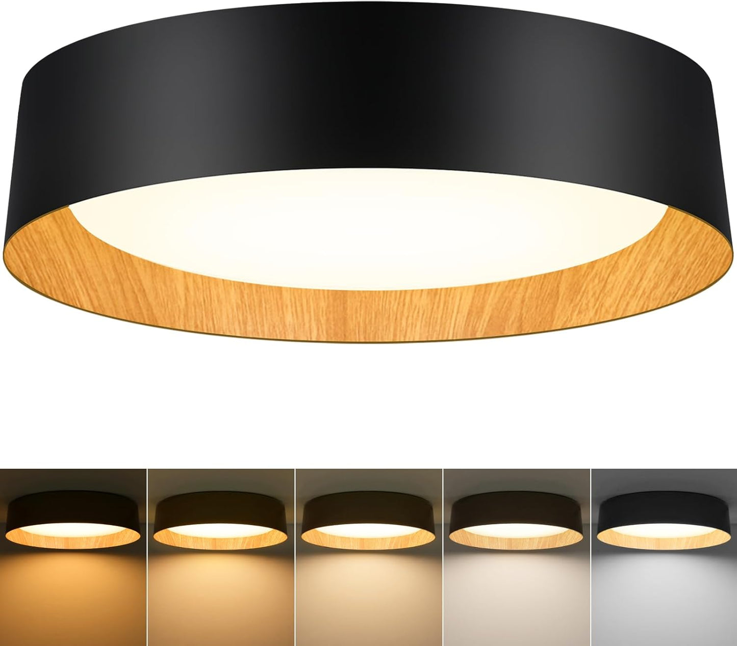 BrightHome 16in Flush Mount Ceiling Light for Modern Spaces