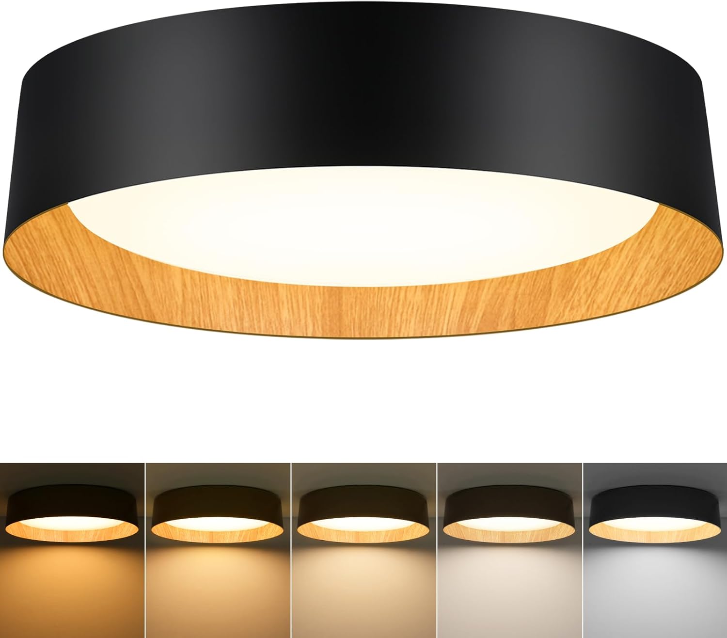 BrightHome 16in Flush Mount Ceiling Light for Modern Spaces